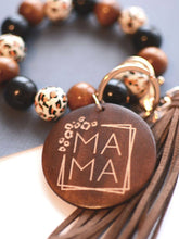 Load image into Gallery viewer, Animal Print MAMA Key Ring with Tassel
