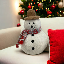Load image into Gallery viewer, Christmas Sherpa Pillow Snowman
