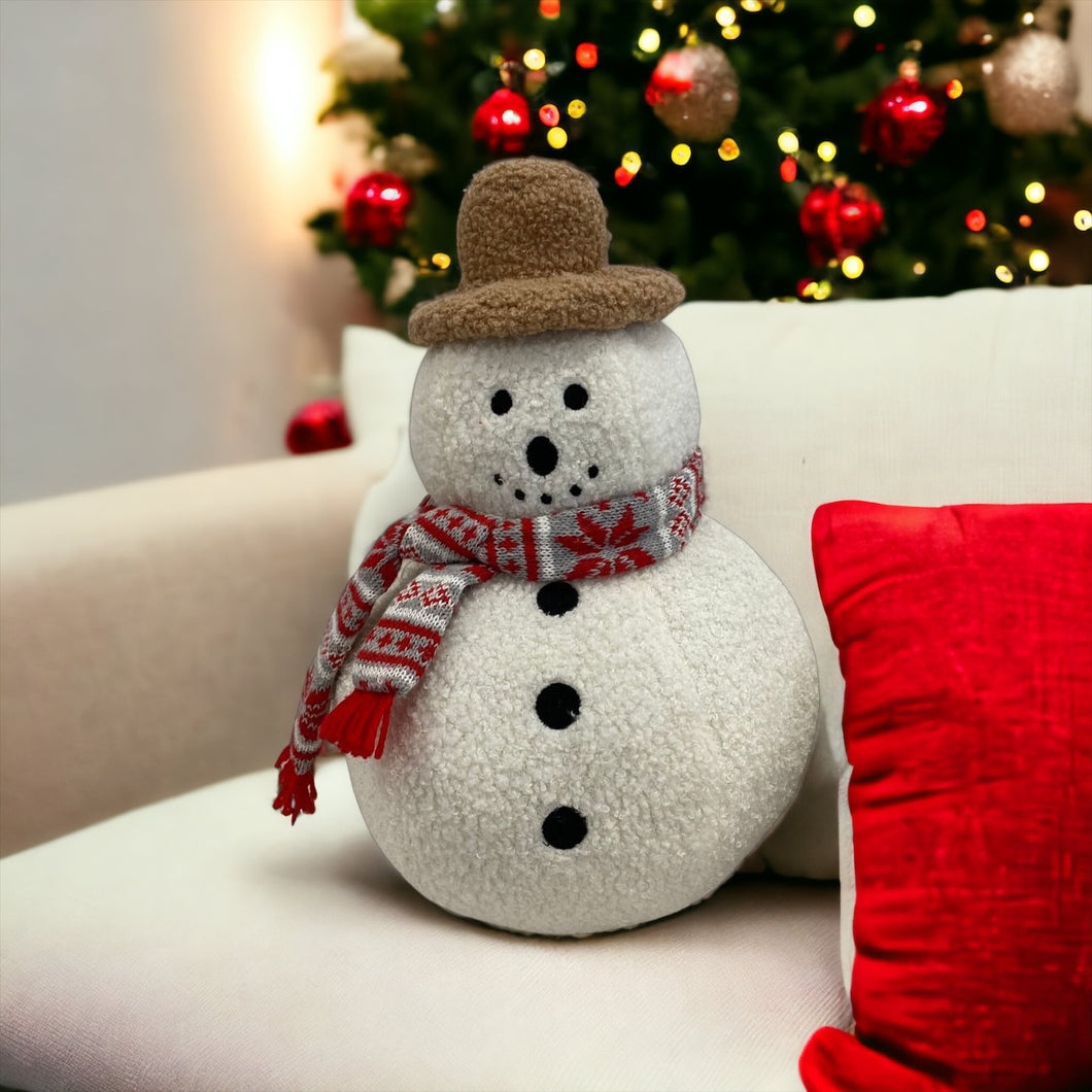 Christmas Sherpa Pillow Snowman