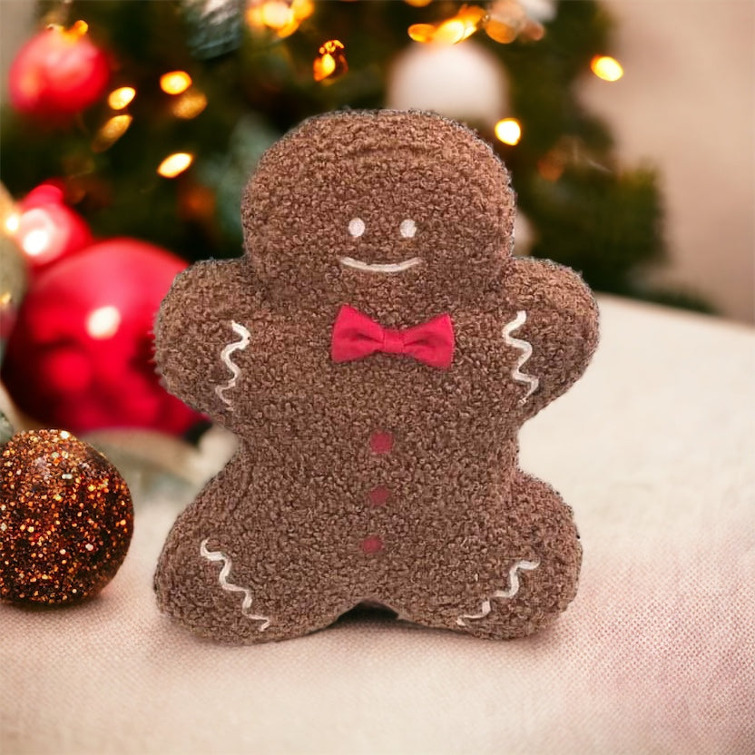 Christmas Sherpa Pillow Gingerbread Man