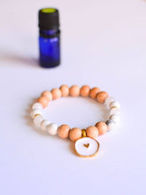 Load image into Gallery viewer, Aromatherapy beaded bracelet with heart charm
