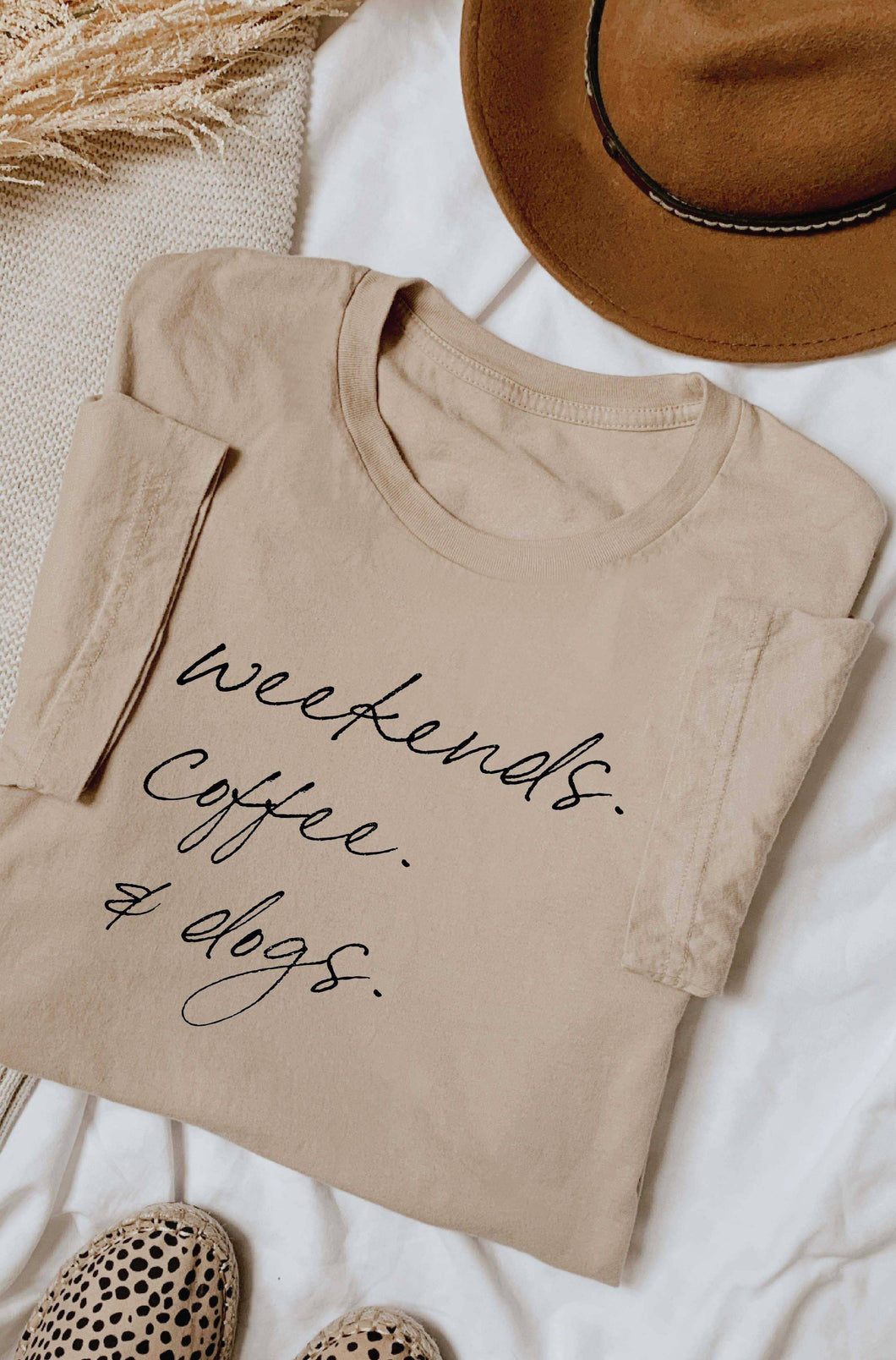 WEEKENDS COFFEE AND DOGS Graphic T-Shirt
