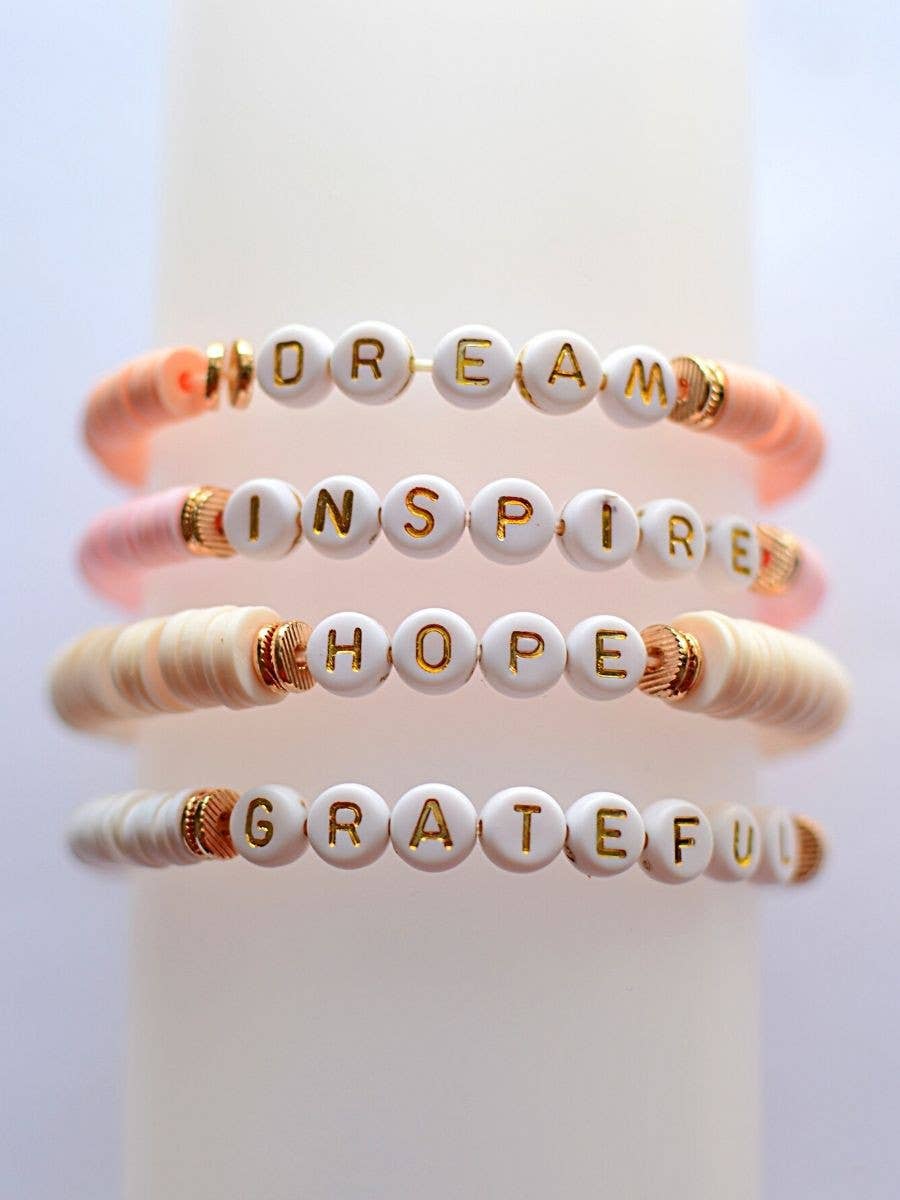Inspirational stretch beaded bracelets