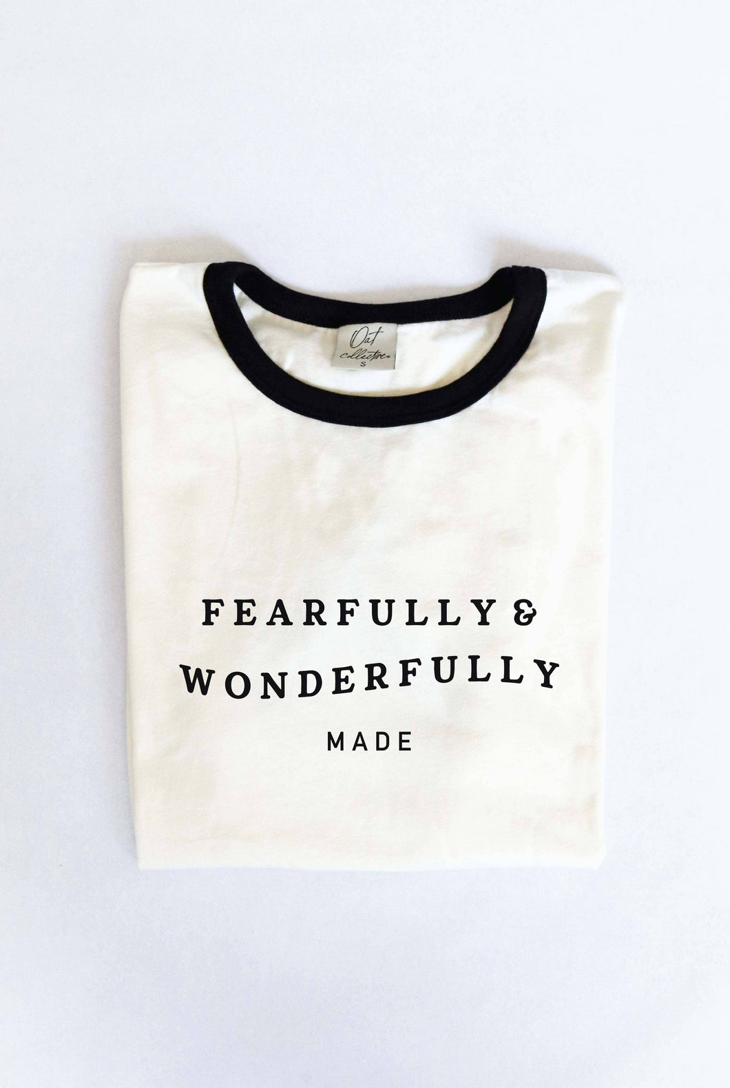 FEARFULLY AND WONDERFULLY MADE Ringer Graphic T-Shirt