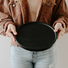 Load image into Gallery viewer, Large Round Wood Tray - Black
