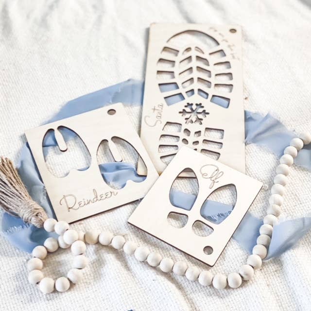 Christmas Footprint Stencil Set of 3