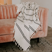 Load image into Gallery viewer, Taylor Turkish Throw Blanket - Three Stripe

