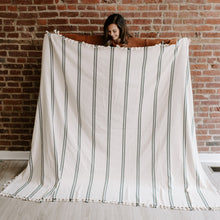 Load image into Gallery viewer, Taylor Turkish Throw Blanket - Three Stripe
