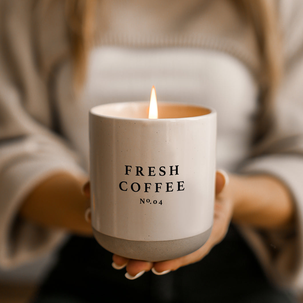 Fresh Coffee Soy Candle Stoneware Jar