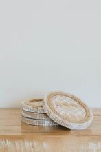 Load image into Gallery viewer, Woven bamboo coasters set of 4
