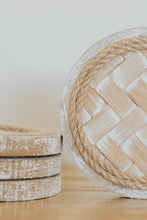 Load image into Gallery viewer, Woven bamboo coasters set of 4
