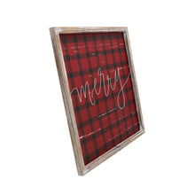 Load image into Gallery viewer, Merry Plaid Wood Sign 8x8

