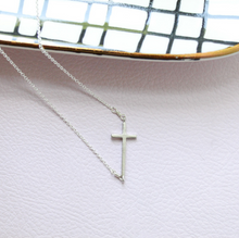 Load image into Gallery viewer, Sideways Cross Necklace
