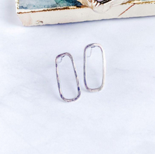 Load image into Gallery viewer, Sterling Silver Stud Rectangle Earrings
