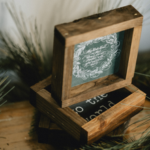 Load image into Gallery viewer, Wood Sign-They Broke Bread Green Chalk 5x5
