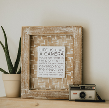 Load image into Gallery viewer, Life is like a camera wood sign
