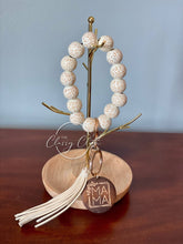 Load image into Gallery viewer, MAMA Wooden Beaded Tassel Key Chain
