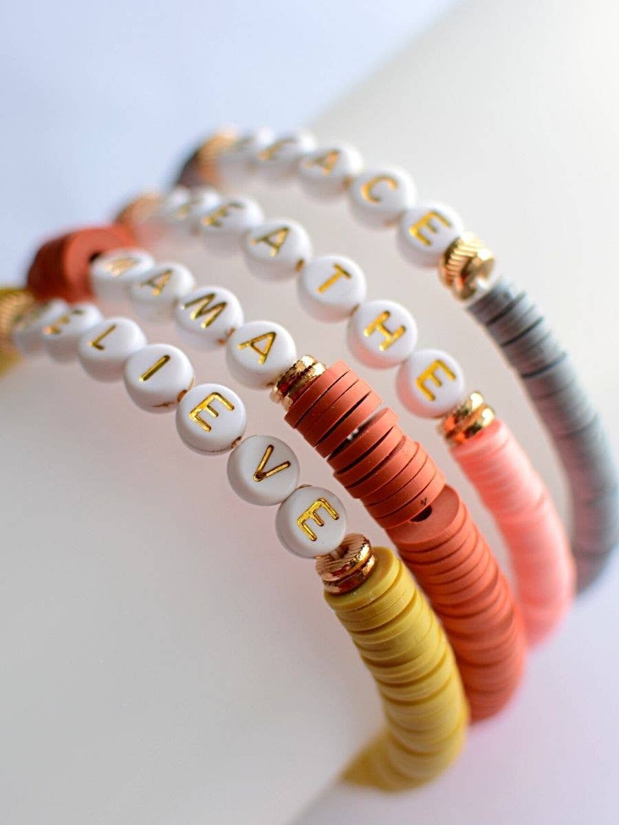 Inspirational Heishi bead bracelets
