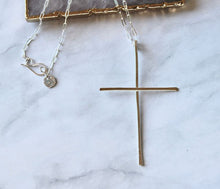 Load image into Gallery viewer, Minimalist Silver Cross Necklace
