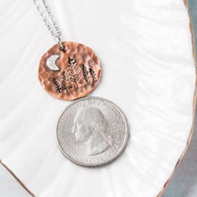 Load image into Gallery viewer, Copper Moon + Trees Necklace
