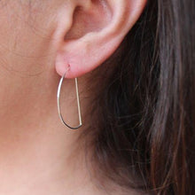 Load image into Gallery viewer, Silver Half Circle Threader Earrings
