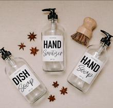 Load image into Gallery viewer, 16oz Clear Glass Hand Soap Dispenser
