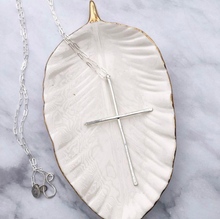 Load image into Gallery viewer, Minimalist Silver Cross Necklace
